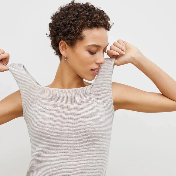 M.M.lafleur the Adele tunic-knit linen in sea salt - Picture 2 of 6